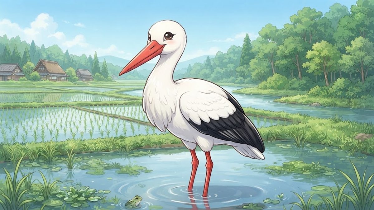 Oriental white stork